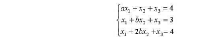 问a、b取何值时，线性方程组有唯一解，无解，无穷多解（无穷多解时并求其解)问a、b取何值时，线性方程