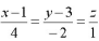 求下列直线的方程:1)过点（1,0,-2)，平行于向量（4,2,-3);2)过点（0,2，3),垂直