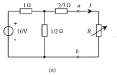 （1)题图3-2（a)电路中R是可变的，问电流I的可能最大值及最小值各为多少？（2)问R为何值时，R