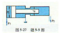 液压缸如图5-27所示，输入压力为P1，活塞直径为D，柱塞直径为d,试求输出压力P2为多大？请帮忙给