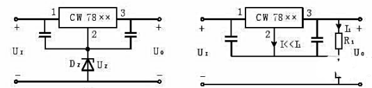 题11.7图所示电路为扩展输出电压的简易电路，试写出输出电压的表示式。请帮忙给出正确答案和分析，谢谢