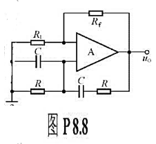 电路如图P8.8所示.（1)为使电路产生正弦波振荡,标出集成运放的“+”和“-”,并说明电路是哪种正