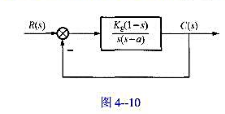 已知系统结构图如图4-10所示。（1)当a=3时，画出Kg从0变化到+∞时的根轨迹，确定系统无超调时