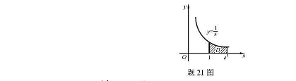 设平面区域D由山线y=1/x及白线y=0,x=1x=e2所围成，二维随机变量（X,Y)在区域D.上服