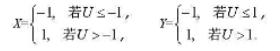 设随机变量U在区间[-2，2]上服从均匀分布，随机变量试求(1)X和Y的联合概率分布；(2)D(X+