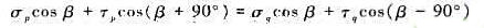 思7-8图所示A点为平面应力状态，p、q为过A点成夹角为任意值β的两斜截面。试证明：p截面上的应力σ