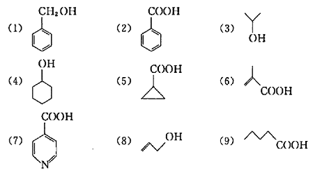 根据官能团和碳骨架，分别指出下列化合物哪些属于同一族、同一类化合物。