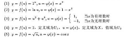 下列函数能否构成复合函数y=f（φ（x))，如果能够构成则指出此复合函数的定义域和值域下列函数能否构