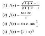 当x=0时下列函数f（x)无定义，试定义f（0)的数值，使f（x)在x=0连续：当x=0时下列函数f