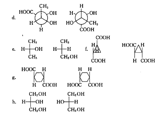 指出下列各对化合物间的相互关系（属于哪种异构体，或是相同分子)。如有手性碳原子，注明R，S指出下列各