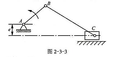 某一偏置曲柄滑块机构（图2-3-3为机构的示意图)，试分析回答： （1)AB为曲柄的条件？ （2)该