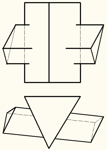求作相交两三棱柱的的相贯线。