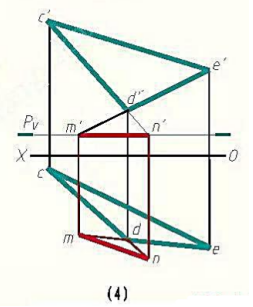 求作两平面的交线MN，（3)题判别可见性。求作两平面的交线MN，(3)题判别可见性。请帮忙给出正确答