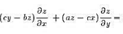 证明由方程所定义的函数z=z（x,y)满足方程bx-ay的可微函数，a, b, c为常数.证明由方程