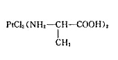 L-丙氨酸与氯铂酸钾反应，形成的晶体（见右式)属于正交晶系。已知：α= 746.0pm，b=854.