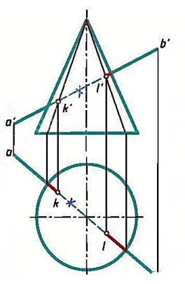 求作直线AB与曲面立体的贯穿点。（1)（2)（3)（4)求作直线AB与曲面立体的贯穿点。(1)(2)