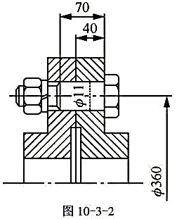 如图10-3-2所示,用6个M10的铰制孔用螺栓联接,螺栓材料为45号钢，许用剪切应力[τ]=192