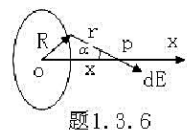 附佟中均匀带电圆环的半径为R，总电荷为q，求：（1)轴线上离环心0为x处的场强E。（2)轴线上何处场