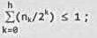 考查任何一棵高度为h的二叉树T，设其中深度为k的叶节点有nk个，0≤k≤h。a)试证明：b)以上不等