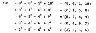 习题[4-18]（108页)曾指出，同一整数可能同时存在多个费马-拉格朗日（Fermat-Lagra