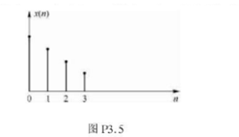 长度N=4的序列x（n)如图P3.5所示，试画出下面各序列的图形。长度N=4的序列x(n)如图P3.