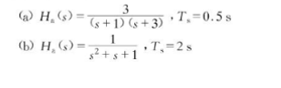 试分别用冲激响应不变法和双线性变换法将下列模拟滤波器系统函数Ha（s)变为数字系统函数H（z)。试分