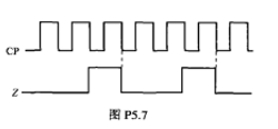 试用边沿JK触发器设计一个时序逻辑电路,要求该电路的输出Z与CP之间的关系应满足图P5.7所示的波形