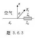 相对介电常量为r，的均匀电介质与真空的交界面为一平面（见附图)，已知真空中均匀场强E1相对介电常量为