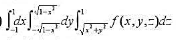 在下列积分中改变累次积分的次序:（5)（改为先y方向，再x方向和z方向的次序积分);（6)（改为先x