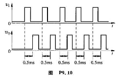 用集成单稳态电路74121设计一个脉冲延迟电路，使输出脉冲较输入脉冲延迟0.5ms，如图P9.10所