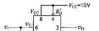 在图P9.19的施密特触发电路中，若将输入端VCO经10kΩ电阻接地，如图中所示，试求电路的VT+、