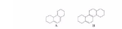 下述两个有机化合物A和B的最大吸收波长符合该两化合物的为（)。下述两个有机化合物A和B的最大吸收波长