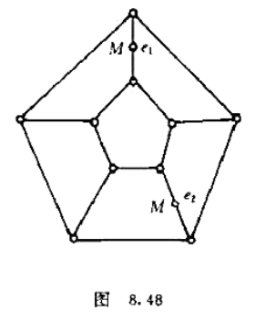 一位研究生叫阿莱尔（FrankAllaire)，他对例2（a)给出一种解法，他在原图的边e1和e2上