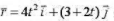 已知质点位矢随时间变化的函数形式为，式中r的单位为m，t的单位为s。求：（1)质点的轨道：（2)从t