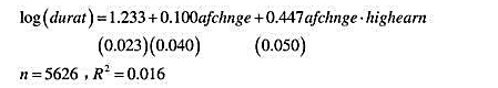 （i)利用INJURY.RAW中肯塔基州的数据，从教材（13.12)中去掉afchnge后估计的方程