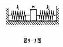 在气垫导轨上质量为m的物体由两个轻弹簧分别固定在气垫导轨的两端，如图所示,试证物体的左右运动为简谐振
