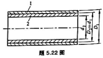如图所示，两根长度相同的钢管松套在一起。外管的内、外径d1=90mm, D1=100mm;内管的内、
