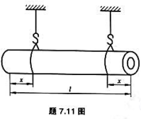 用起重机匀速起吊一钢管，如图所示。已知钢停长l=6m.外径D=325mm.内径d=309mm,单位长