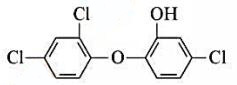 2'，4，4'-三氯-2-羟基二苯醚，其分子式如下，商品名称“卫洁灵”，对病菌尤其是厌氧菌具很强的杀
