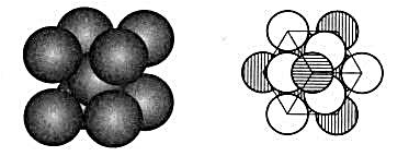 金属钾具有体心立方密堆积结构，如下面左图所示;金属铂具有立方最密堆积结构，如下面右图所示。(1)试计