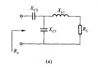 在图NP2-17（a)所示的T型匹配网络中，已知输出负载电阻为RL，放大器要求的匹配阻抗为Re。在图