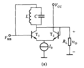 若将图NT3-4（a)所示差分对管振荡电路在T2管发射极处断开，研究其起振条件，试证振荡起振条件为。