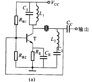 晶体振荡电路如图NP3-20（a)所示，已知，试分析电路能否产生正弦波振荡，若能振荡，试写出ωosc