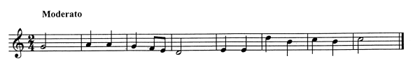 为以下指定的旋律配和声并写出伴奏音型。