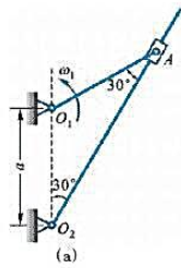 在图8-7a和图8-7b所示的2种机构中，已知O1O2=a=200mm，ω1=3rad/s。求图示位
