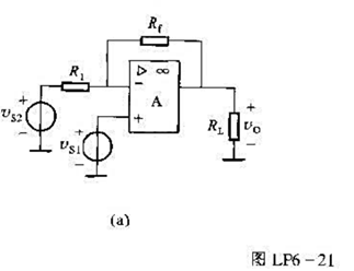 在图LP6-21（a)所示电路中，若集成运放的Avd、Rid、Rod为有限值，试在满足Rod《R在图