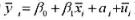 只用一个解释变量，求组间估计量的方程为其中上横线表示不同时期的平均。由于我们已经在这个方程只用一个解