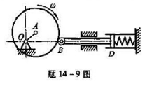 图示凸轮机构位于水平面内，偏心轮A使从动杆BD做往复运动，与杆相连的弹簧保证杆始终与偏心轮接触，其刚