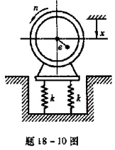 一台重1.6kN的电动机用四 个刚性系数k=1.5kN/em的弹簧支持，只能在铅垂方向运动，如图所示