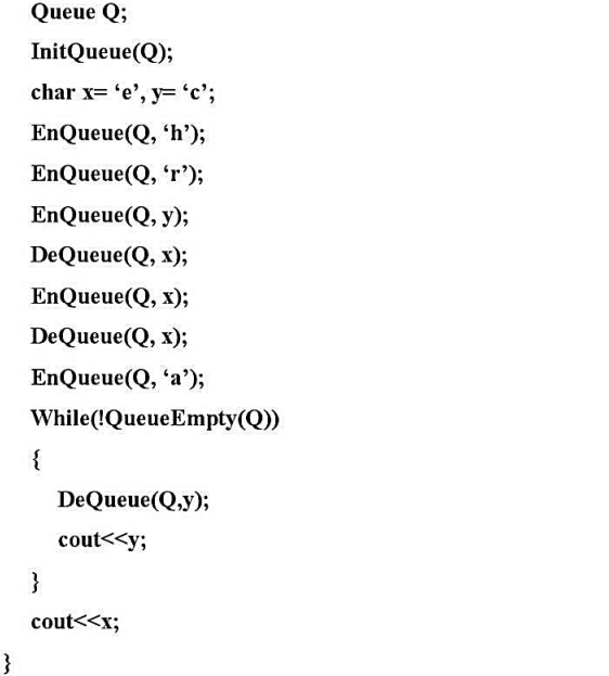 写出以下程序段的输出结果（队列中的元素类型Q Elem Type为char)。写出以下程序段的输出结